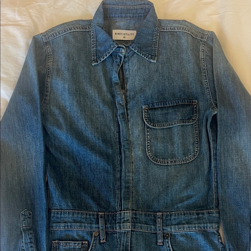 Rivet Utility Denim Jumpsuit